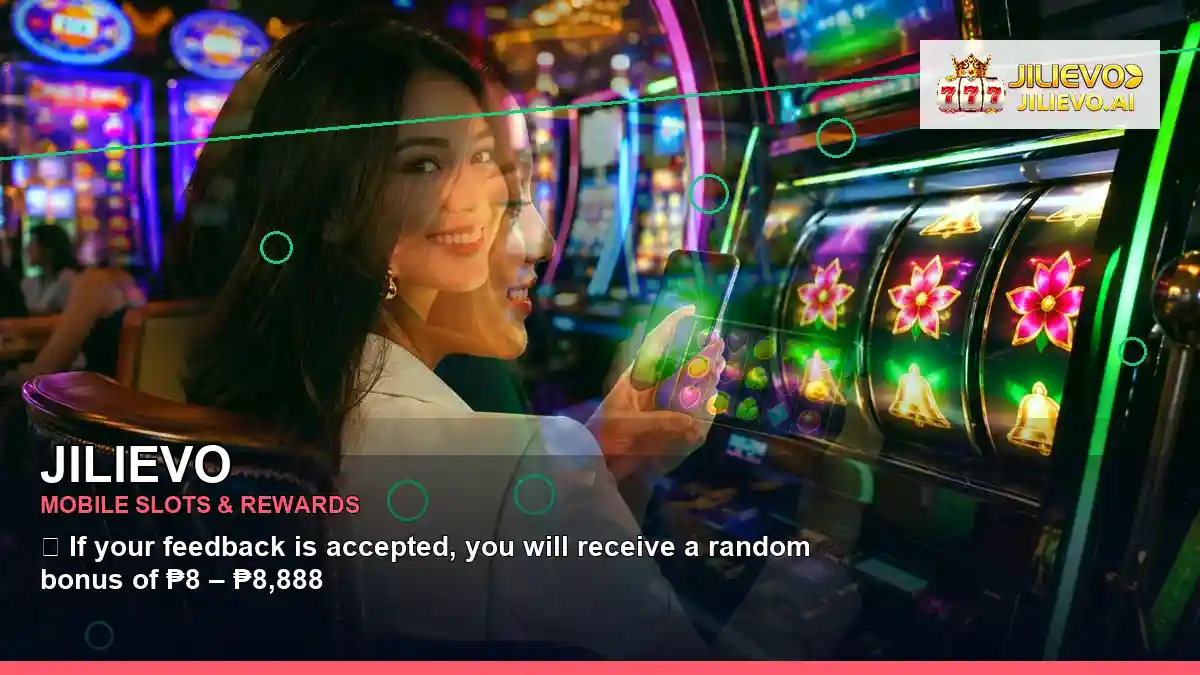 JILIEVO first casino deposit and wallet options featuring an adult Filipina casino host with a layered collage composition